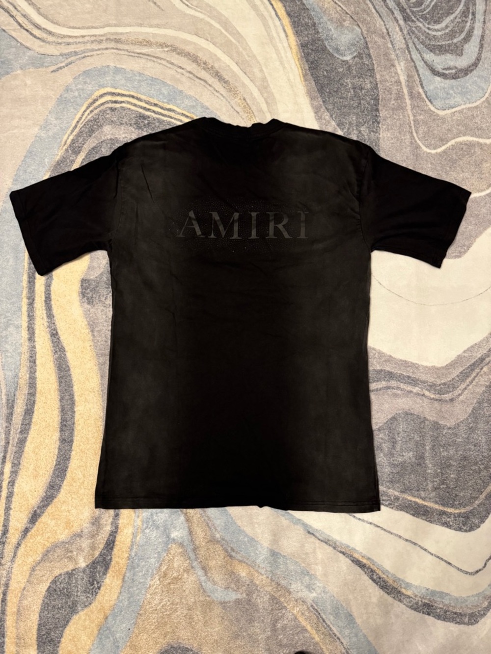 Amiri Black Sparkle MA Logo Tee Mens Size Medium or Large - Picture 4 of 4